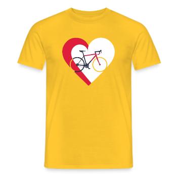 I love my bicycle - Bike and heart - Men's T-Shirt - yellow - Front - AI Model Male 178 dark (178cm)
