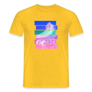 Rollschuh - Männer T-Shirt - Gelb - Vorne - AI Model Male 178 dark (178cm)