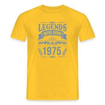 Birthday Legends Year 1975 - Men's T-Shirt - yellow - Front - AI Model Male 178 dark (178cm)