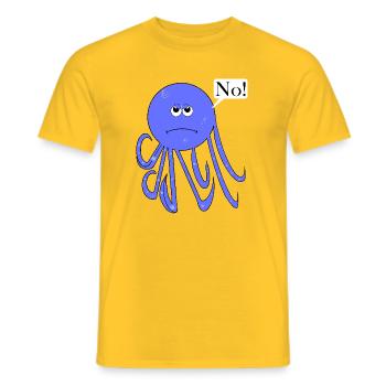 Pas de calmar, pas de bande dessinée amusante, non - T-shirt homme - jaune - Devant - AI Model Male 178 dark (178cm)