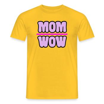 mom - Men's T-Shirt - yellow - Front - AI Model Male 178 dark (178cm)