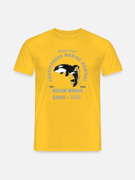 orca animal marine mammal - killer whale - Men's T-Shirt - yellow