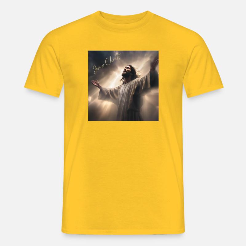 Jesus Christ, Catholic, Religious - Men's T-Shirt - yellow