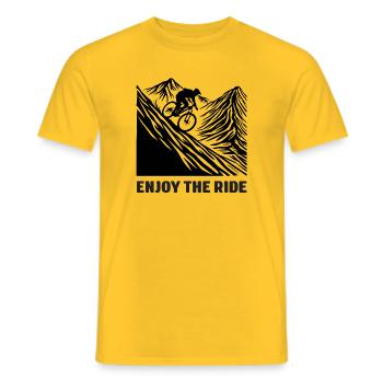 VTT - Profitez de la balade - T-shirt homme - jaune - Devant - AI Model Male 178 dark (178cm)