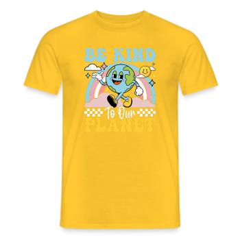 Jour de la Terre - Soyez gentils avec notre planète - T-shirt homme - jaune - Devant - AI Model Male 178 dark (178cm)