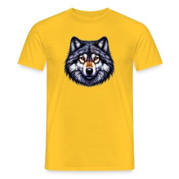 Wolf - Männer T-Shirt - Gelb - Vorne - AI Model Male 178 dark (178cm)
