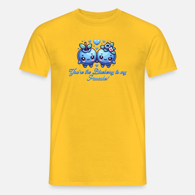 Süßes Design mit Blaubeeren - Männer T-Shirt - Gelb