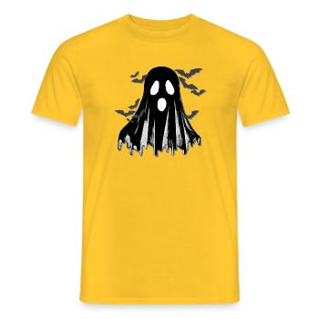Bettuchgeist, Fledermäuse, closing - Männer T-Shirt - Gelb - Vorne - AI Model Male 178 dark (178cm)