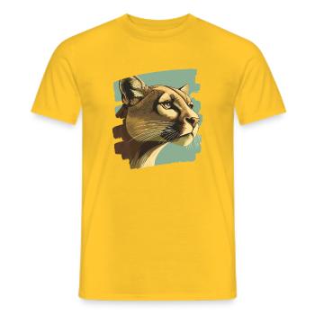 Lion de montagne Rétro - T-shirt homme - jaune - Devant - AI Model Male 178 dark (178cm)