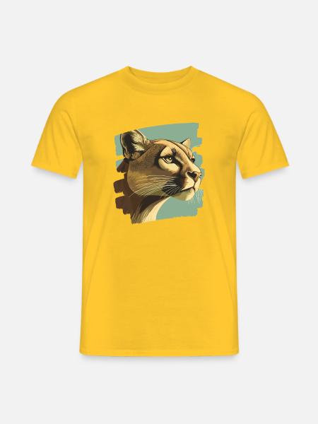 Lion from mountain Retro - Men's T-Shirt - yellow