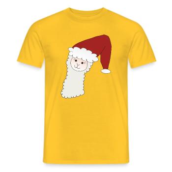 Weihnachtsalpaka - Männer T-Shirt - Gelb - Vorne - AI Model Male 178 dark (178cm)