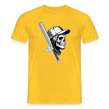CRÂNE DE BASEBALL - T-shirt homme - jaune - Devant - AI Model Male 178 dark (178cm)