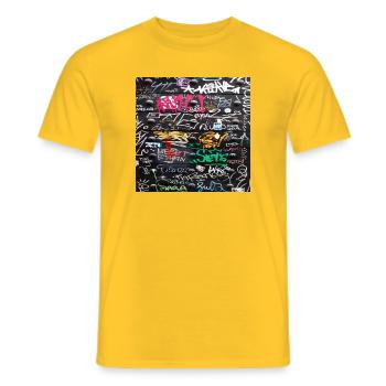 Verrückte bunte Schriften - Männer T-Shirt - Gelb - Vorne - AI Model Male 178 dark (178cm)