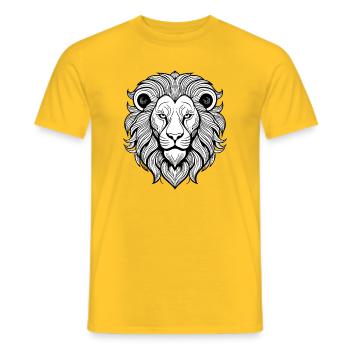 Majestätischer Löwenkopf im Schwarzweißdesign - Männer T-Shirt - Gelb - Vorne - AI Model Male 178 dark (178cm)
