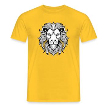 King of Animals Lion Head Design - Men's T-Shirt - yellow - Front - AI Model Male 178 dark (178cm)