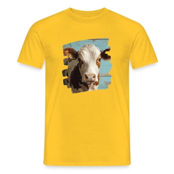Kuh Bauer - Männer T-Shirt - Gelb - Vorne - AI Model Male 178 dark (178cm)