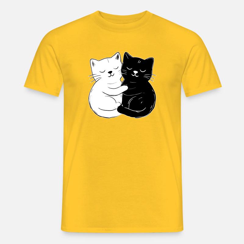 Chats mignons – simples et élégants - T-shirt homme - jaune