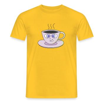 Cute cup - Men's T-Shirt - yellow - Front - AI Model Male 178 dark (178cm)