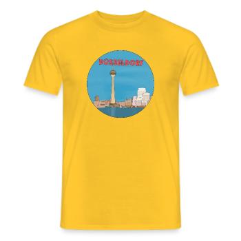 German City Düsseldorf - Men's T-Shirt - yellow - Front - AI Model Male 178 dark (178cm)