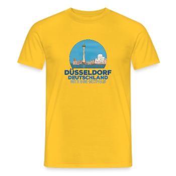 Düsseldorf, Rhénanie-du-Nord-Westphalie, Allemagne - T-shirt homme - jaune - Devant - AI Model Male 178 dark (178cm)