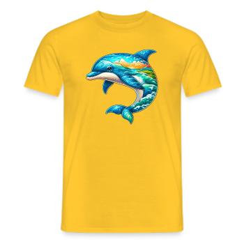 Dauphin - T-shirt homme - jaune - Devant - AI Model Male 178 dark (178cm)