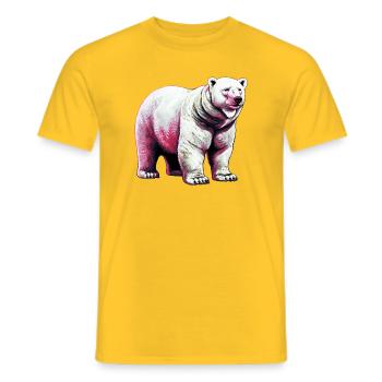 White polar bear - Men's T-Shirt - yellow - Front - AI Model Male 178 dark (178cm)