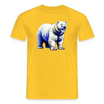 White polar bear - Men's T-Shirt - yellow - Front - AI Model Male 178 dark (178cm)