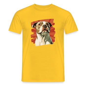 American Staffordshire - Männer T-Shirt - Gelb - Vorne - AI Model Male 178 dark (178cm)
