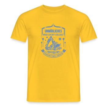 Baggerfahrer Unmögliches sofort erledigt - Männer T-Shirt - Gelb - Vorne - AI Model Male 178 dark (178cm)