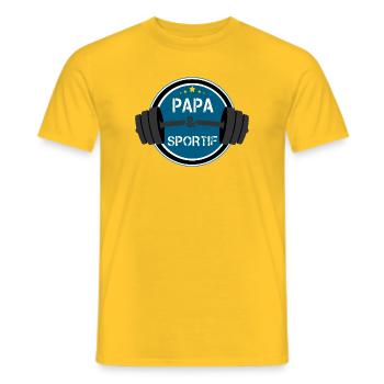 Dad and sportsman - Men's T-Shirt - yellow - Front - AI Model Male 178 dark (178cm)