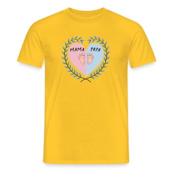 Mom & Dad Heart with Baby Feet - Men's T-Shirt - yellow - Front - AI Model Male 178 dark (178cm)