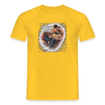 Energie fürs Nichts Tun - Männer T-Shirt - Gelb - Vorne - AI Model Male 178 dark (178cm)