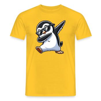 Cooler Pinguin Dab Sonnenbrille Cartoon - Männer T-Shirt - Gelb - Vorne - AI Model Male 178 dark (178cm)