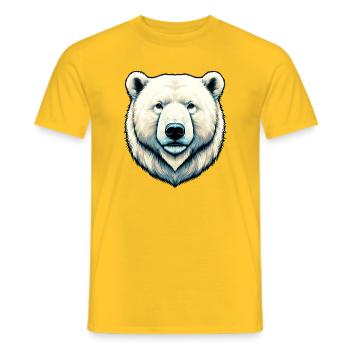 White polar bear - Men's T-Shirt - yellow - Front - AI Model Male 178 dark (178cm)