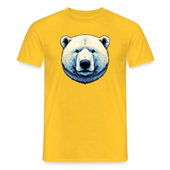 White polar bear - Men's T-Shirt - yellow - Front - AI Model Male 178 dark (178cm)