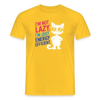 Je ne suis pas paresseux, je suis juste économe en énergie - T-shirt homme - jaune - Devant - AI Model Male 178 dark (178cm)