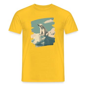 Polar bear - Men's T-Shirt - yellow - Front - AI Model Male 178 dark (178cm)