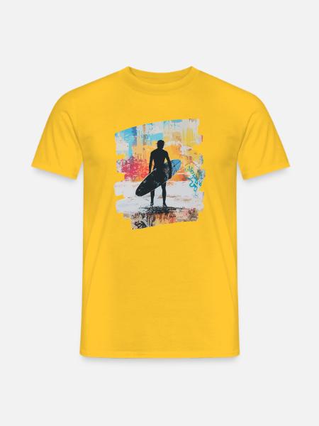Surfer Surfing Surfboard Surfing - Men's T-Shirt - yellow