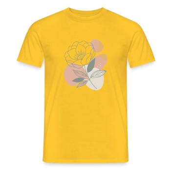 Flowers - Spring - Summer - Saying - Men's T-Shirt - yellow - Front - AI Model Male 178 dark (178cm)