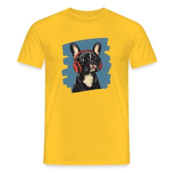 Bouledogue français Frenchie - T-shirt homme - jaune - Devant - AI Model Male 178 dark (178cm)