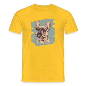 Bouledogue français Frenchie - T-shirt homme - jaune - Devant - AI Model Male 178 dark (178cm)