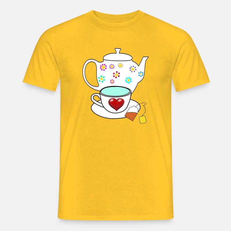 Tee Teekanne Teebeutel Tasse - Männer T-Shirt - Gelb