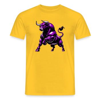 Bull - Men's T-Shirt - yellow - Front - AI Model Male 178 dark (178cm)