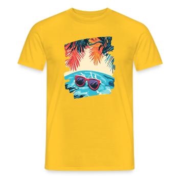 Sommer & Sommenbrille - Männer T-Shirt - Gelb - Vorne - AI Model Male 178 dark (178cm)