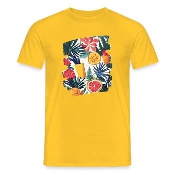 Sommer - Männer T-Shirt - Gelb - Vorne - AI Model Male 178 dark (178cm)