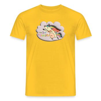 time to be an unicorn bubble 3d - Männer T-Shirt - Gelb - Vorne - AI Model Male 178 dark (178cm)