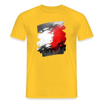 Drapeau polonais Pologne Polska - T-shirt homme - jaune - Devant - AI Model Male 178 dark (178cm)