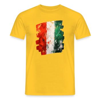 Italienische Flagge Italien - Männer T-Shirt - Gelb - Vorne - AI Model Male 178 dark (178cm)
