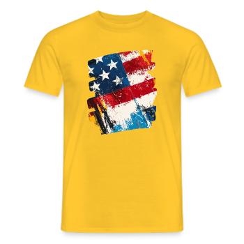 Drapeau des États-Unis d’Amérique - T-shirt homme - jaune - Devant - AI Model Male 178 dark (178cm)