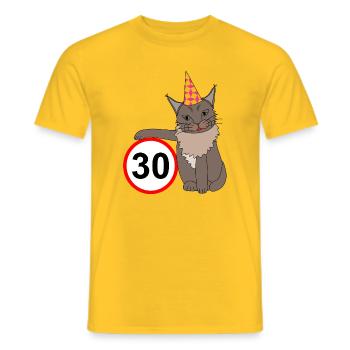 Birthday 30 - Men's T-Shirt - yellow - Front - AI Model Male 178 dark (178cm)